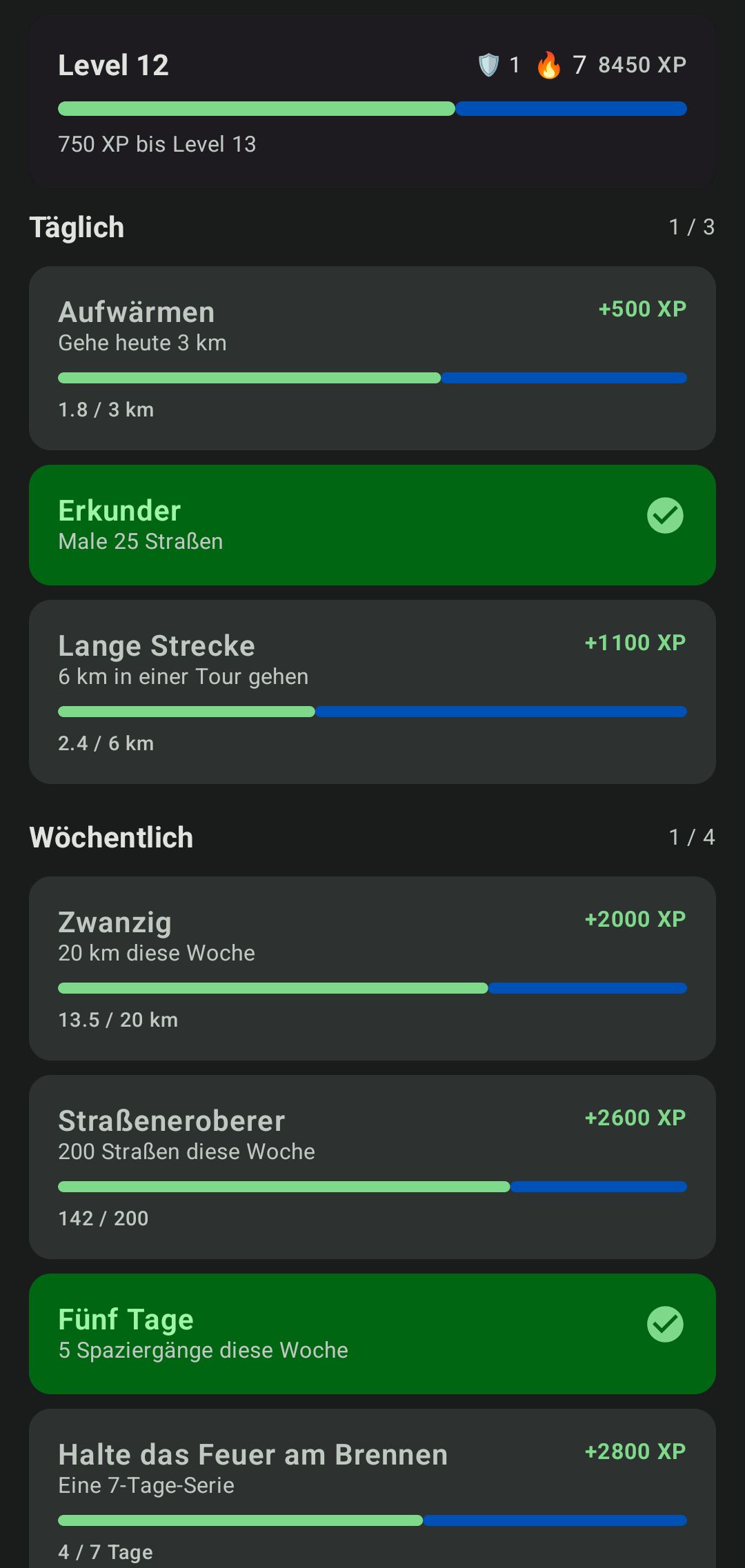 StreetPainter App-Screenshot — Quests in der Nähe