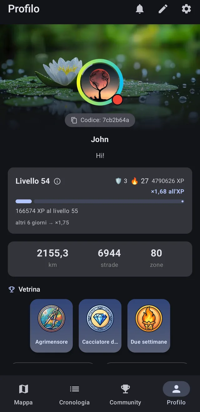 Screenshot di StreetPainter: Profilo e livello